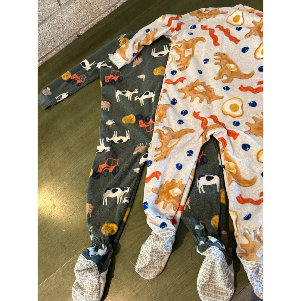 Child Of Mine By Carters 2-Pack Toddler Fleece Footed Pajamas Farm & Breakfast P